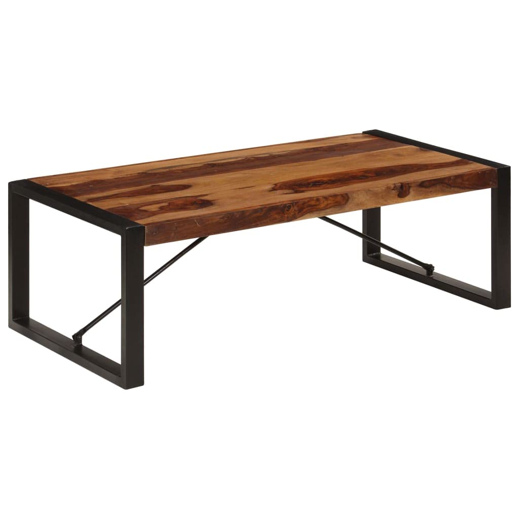 Black Coffee Table 47.2"x23.6"x15.7" Solid Sheesham Wood C566005