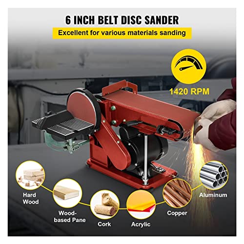 4x36 Inch and 6 Inch Disc 350W Benchtop Belt Disc Sander Y3392