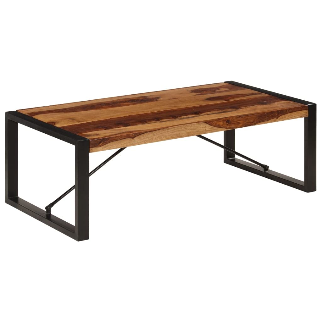 Black Coffee Table 47.2"x23.6"x15.7" Solid Sheesham Wood C566005