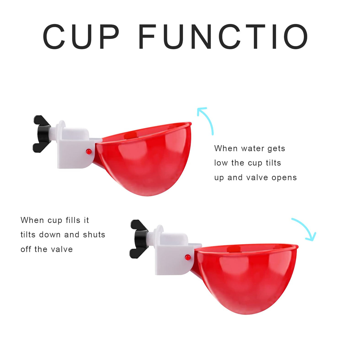 6 Packs Chicken Waterer Cups with Mounting Hole Opener Y596038