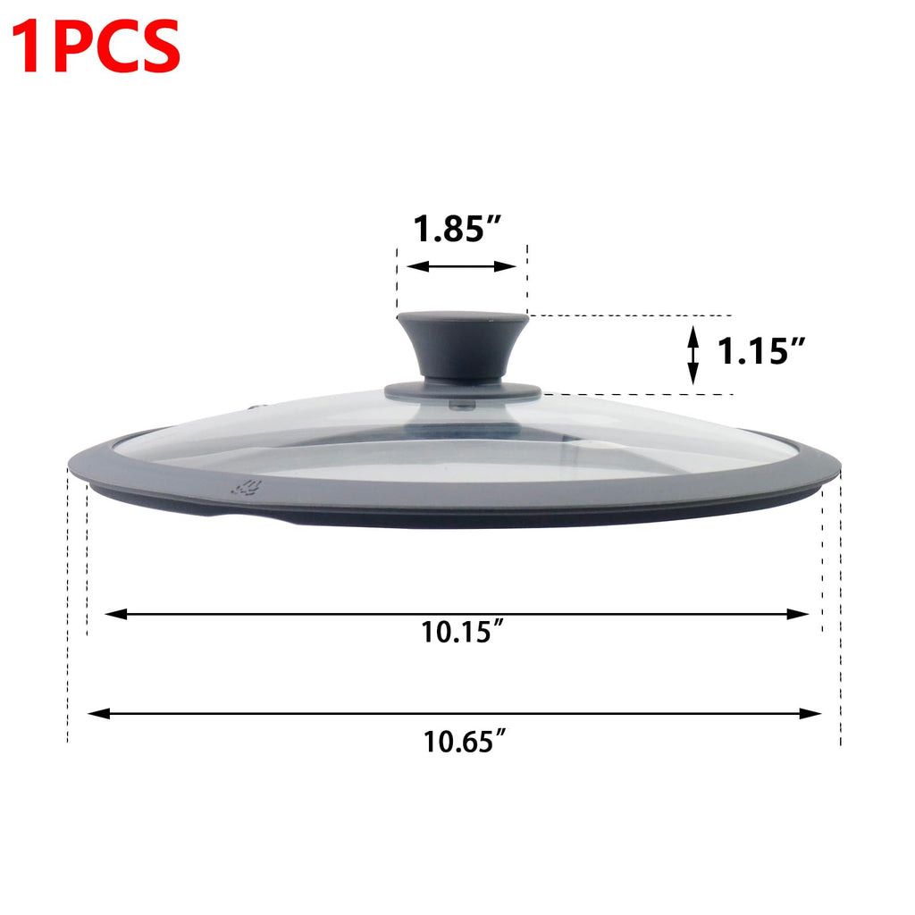 10.5" Round Tempered Glass Lid with Silicone Rim Z898883