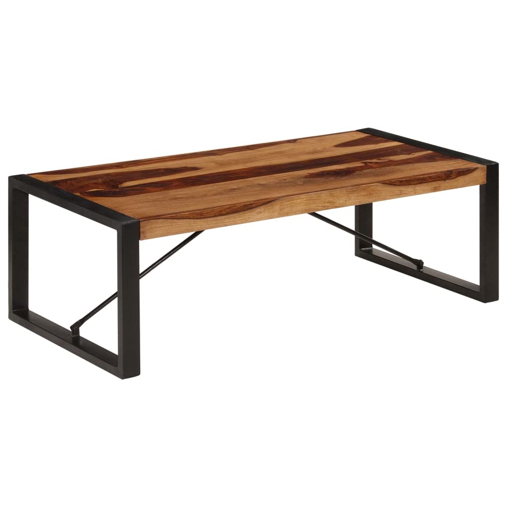 Black Coffee Table 47.2"x23.6"x15.7" Solid Sheesham Wood C566005