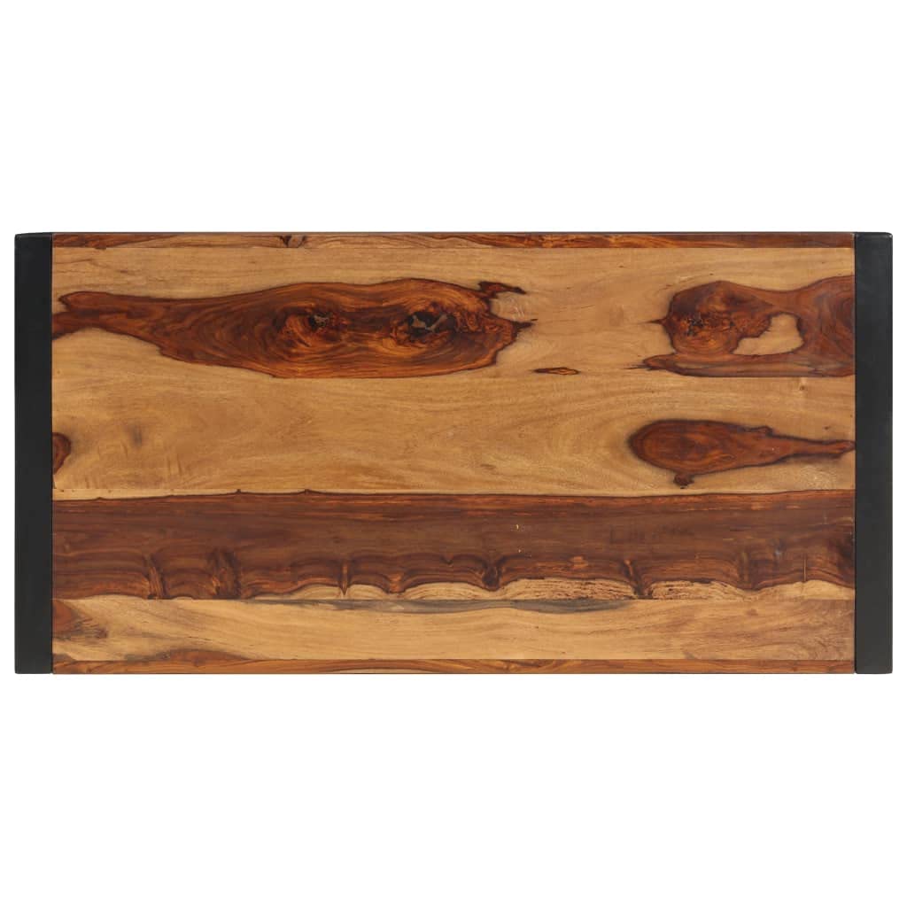Black Coffee Table 47.2"x23.6"x15.7" Solid Sheesham Wood C566005