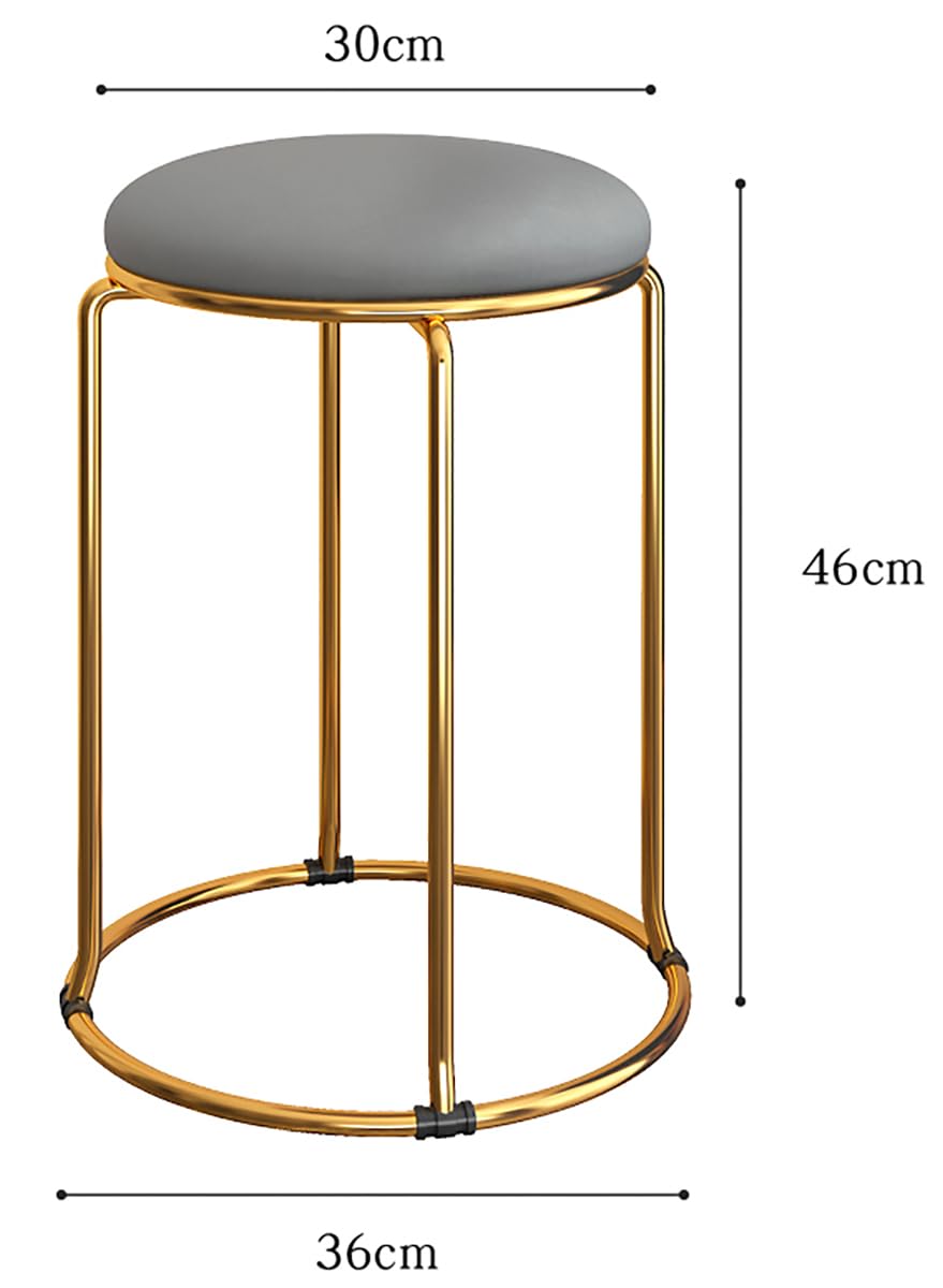 Carbon Steel Stacking Stool Set with Padded Seat, 4-Piece, Grey C85352