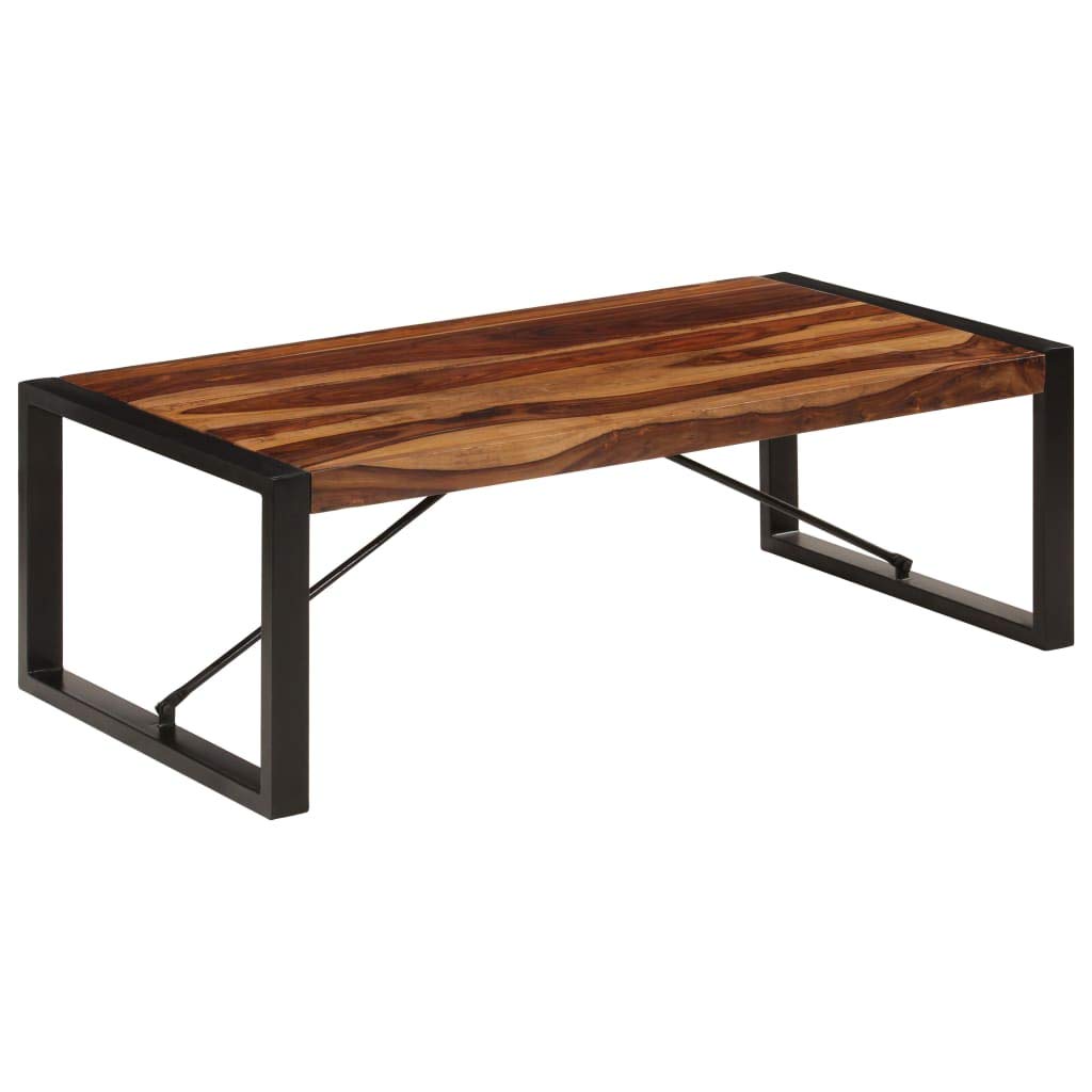 Black Coffee Table 47.2"x23.6"x15.7" Solid Sheesham Wood C566005