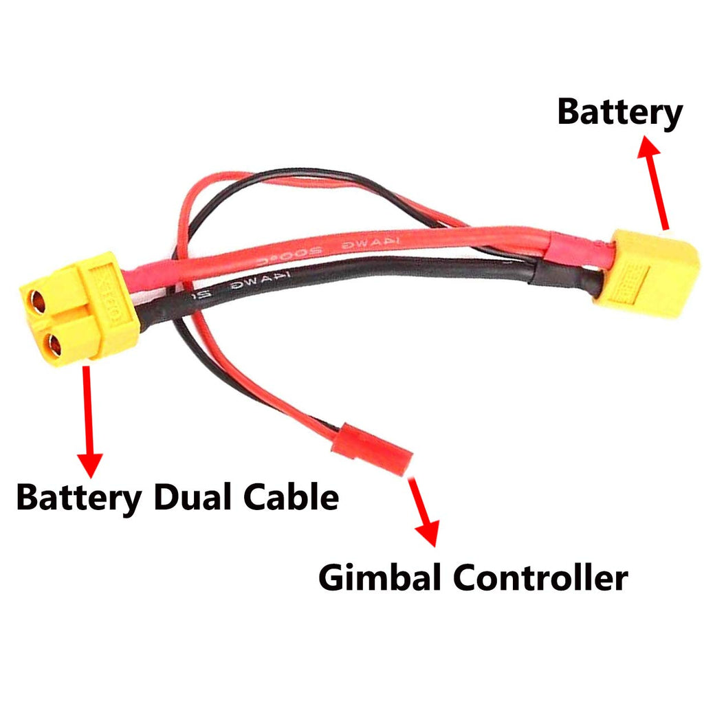 14AWG XT60 Parallel Battery Connector 2-Male to 1-Female Cable Splitter Harness Adapter M961