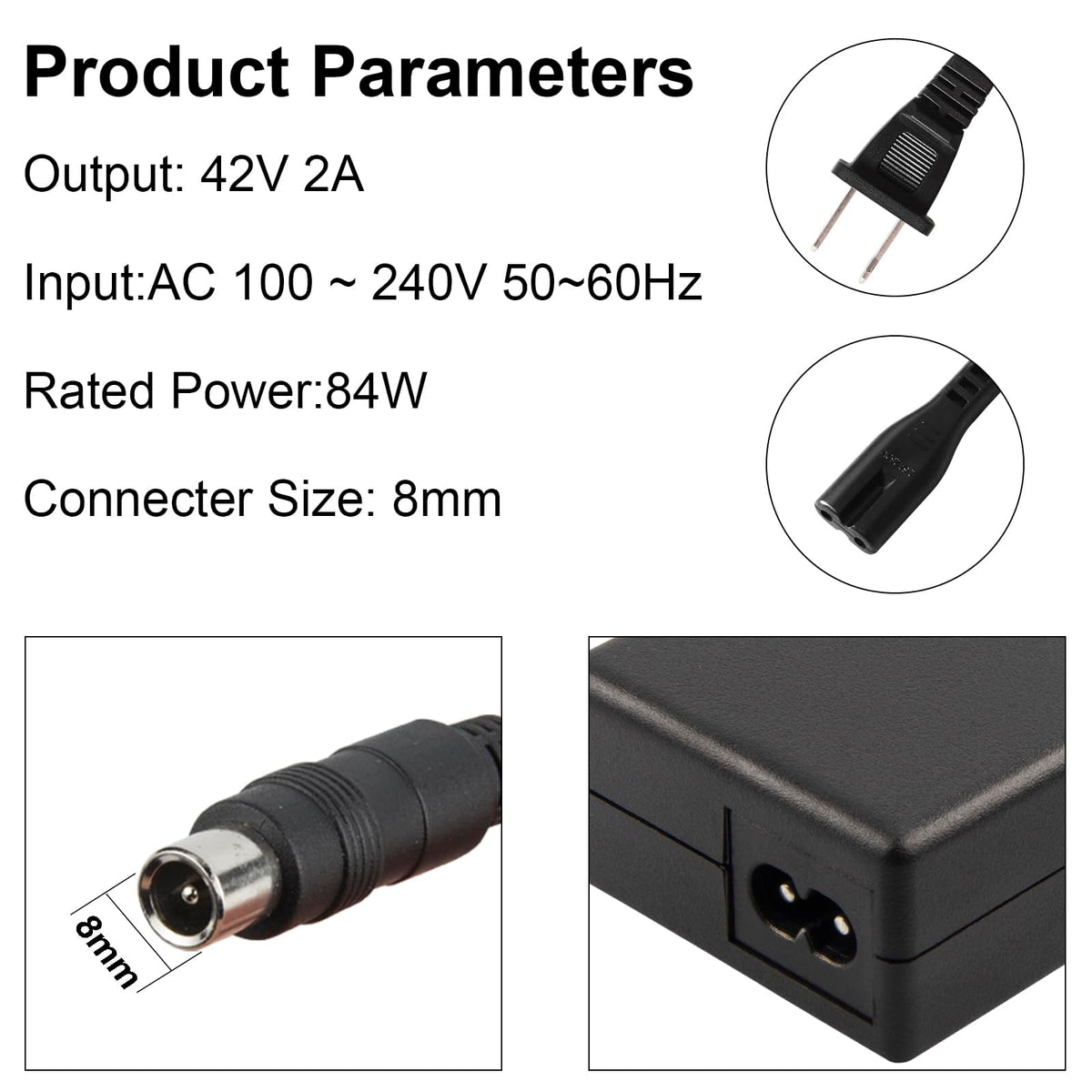 42V 2A Charger for 36V Li-ion Battery B158