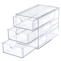 3 Drawer Clear Acrylic Desktop Organizer O6657