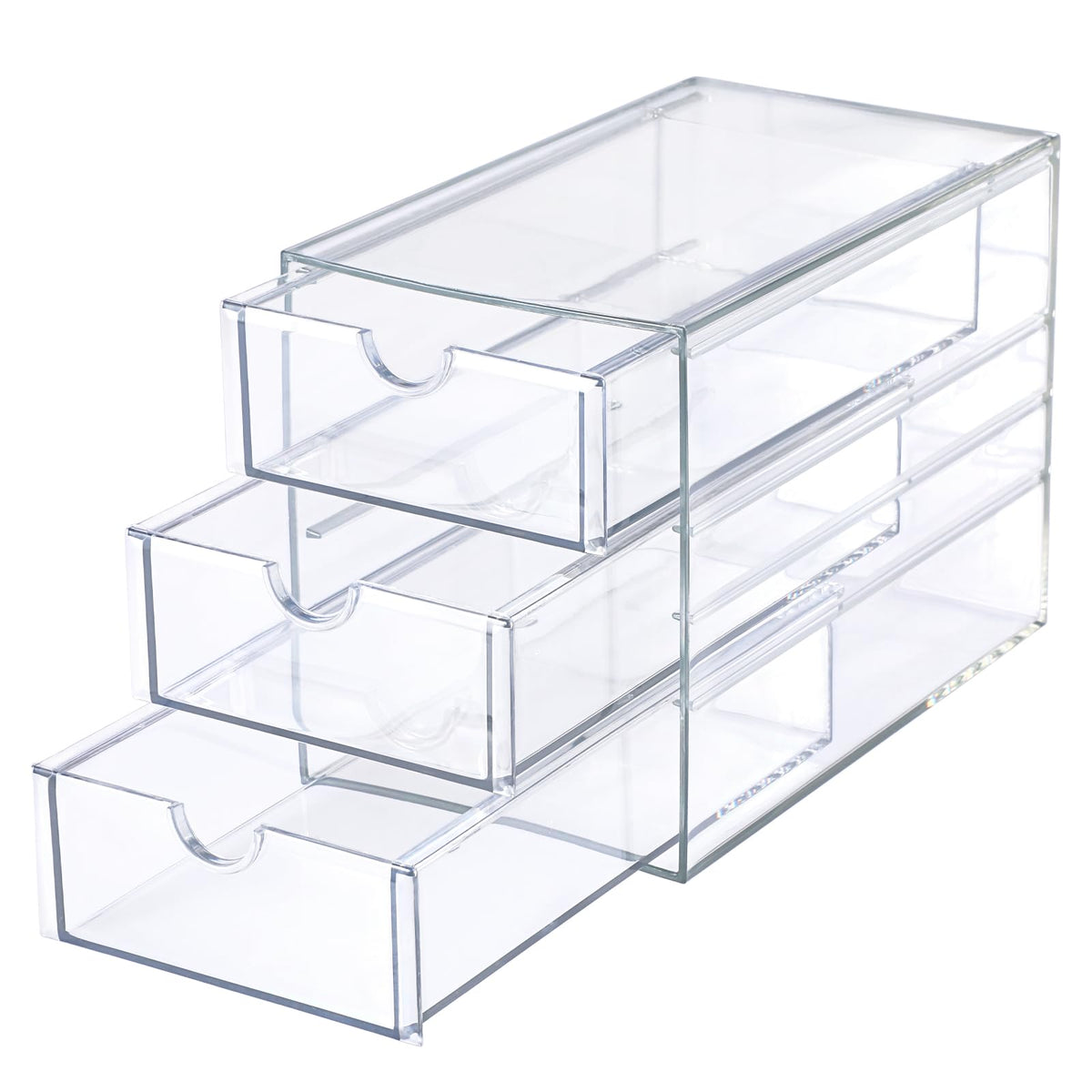3 Drawer Clear Acrylic Desktop Organizer O6657