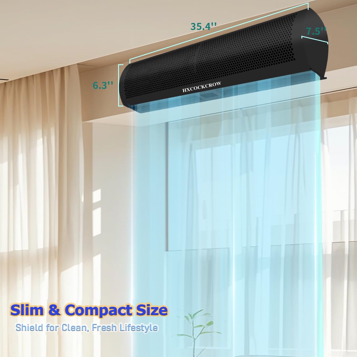36'' Matte Black 2-Speed Air Curtain U205