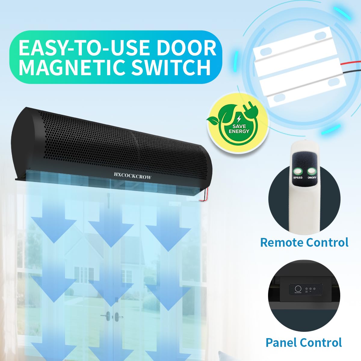 36'' Matte Black 2-Speed Air Curtain U205