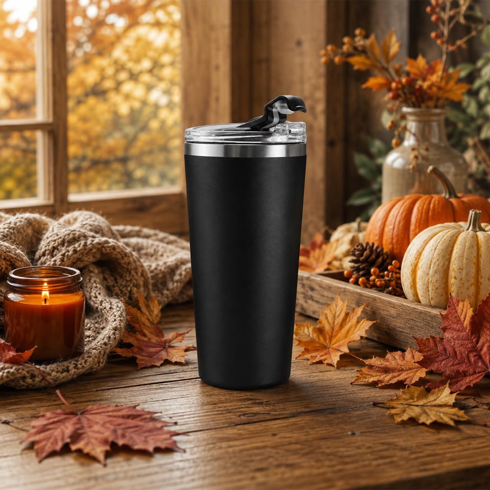 16 oz Stainless Steel Insulated Coffee Tumbler Black M619