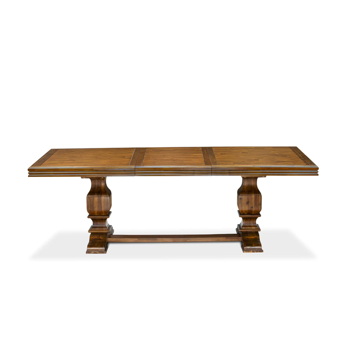 9 Piece Dining Table Set with 8 Beige Fabric Chairs D69899