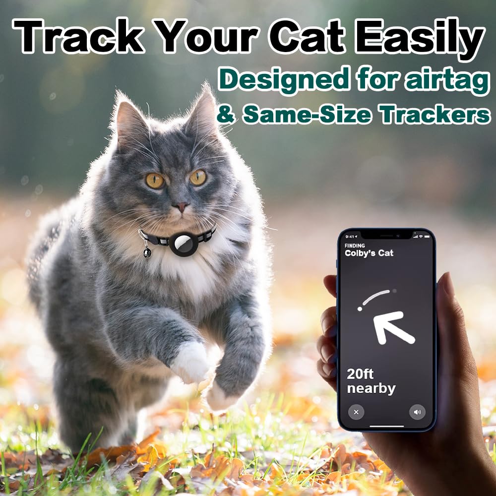 Breakaway Reflective Cat Collar with Air Tag Holder Z111523