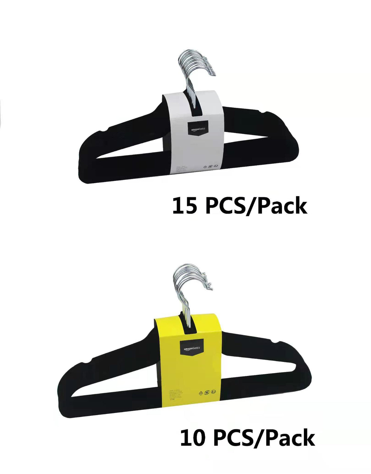 Slim Velvet Non-Slip Suit Hangers, Black, 50-Pack H87877