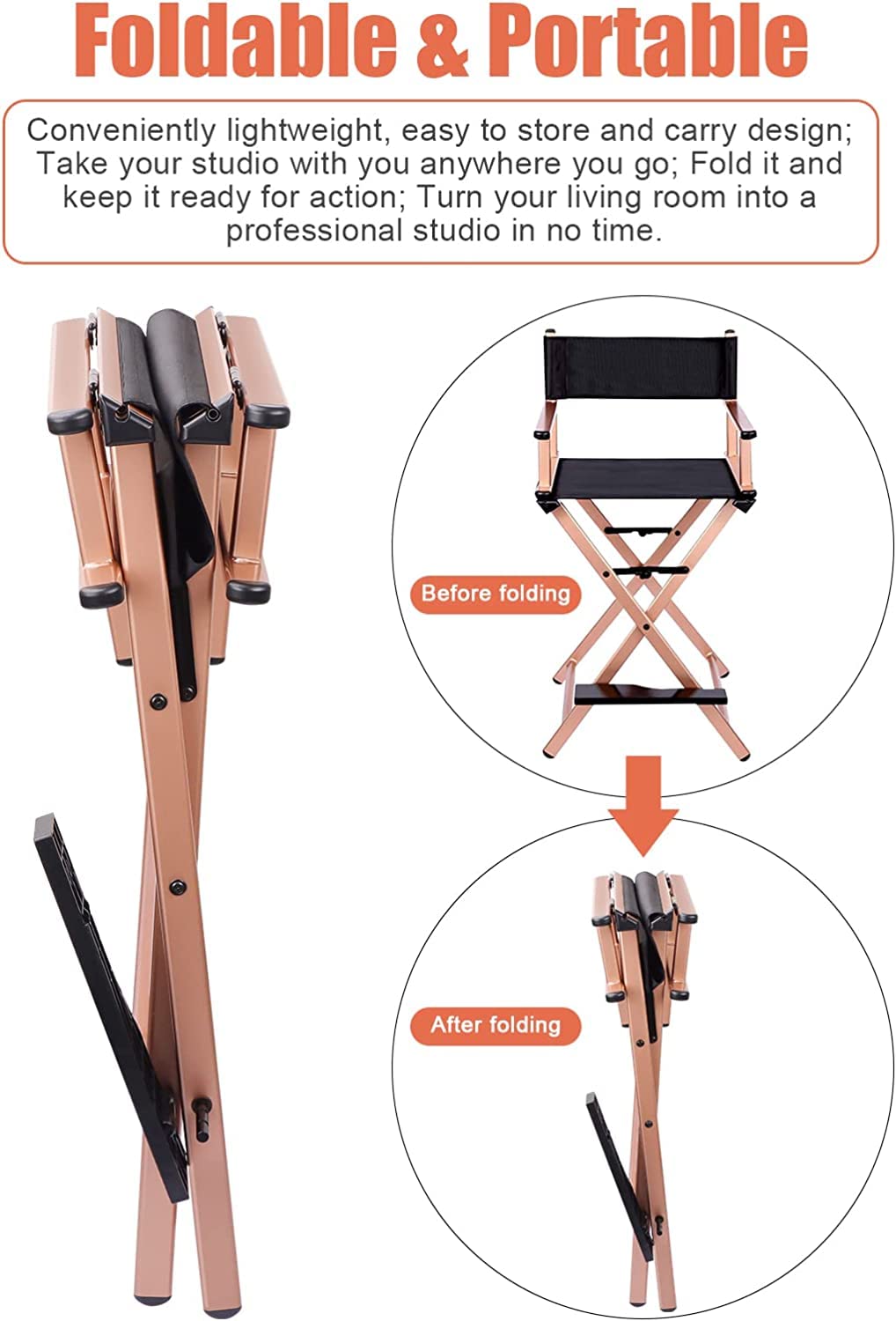 Aluminum Folding High Back Chair with Footrest Z8056
