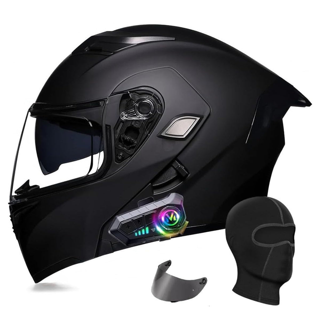 Flip Up Full Face Bluetooth Motorcycle Helmet with Dual Visor F17909