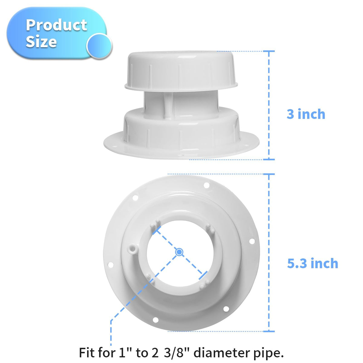 RV Plumbing Vent Caps 2 Pack White P643805