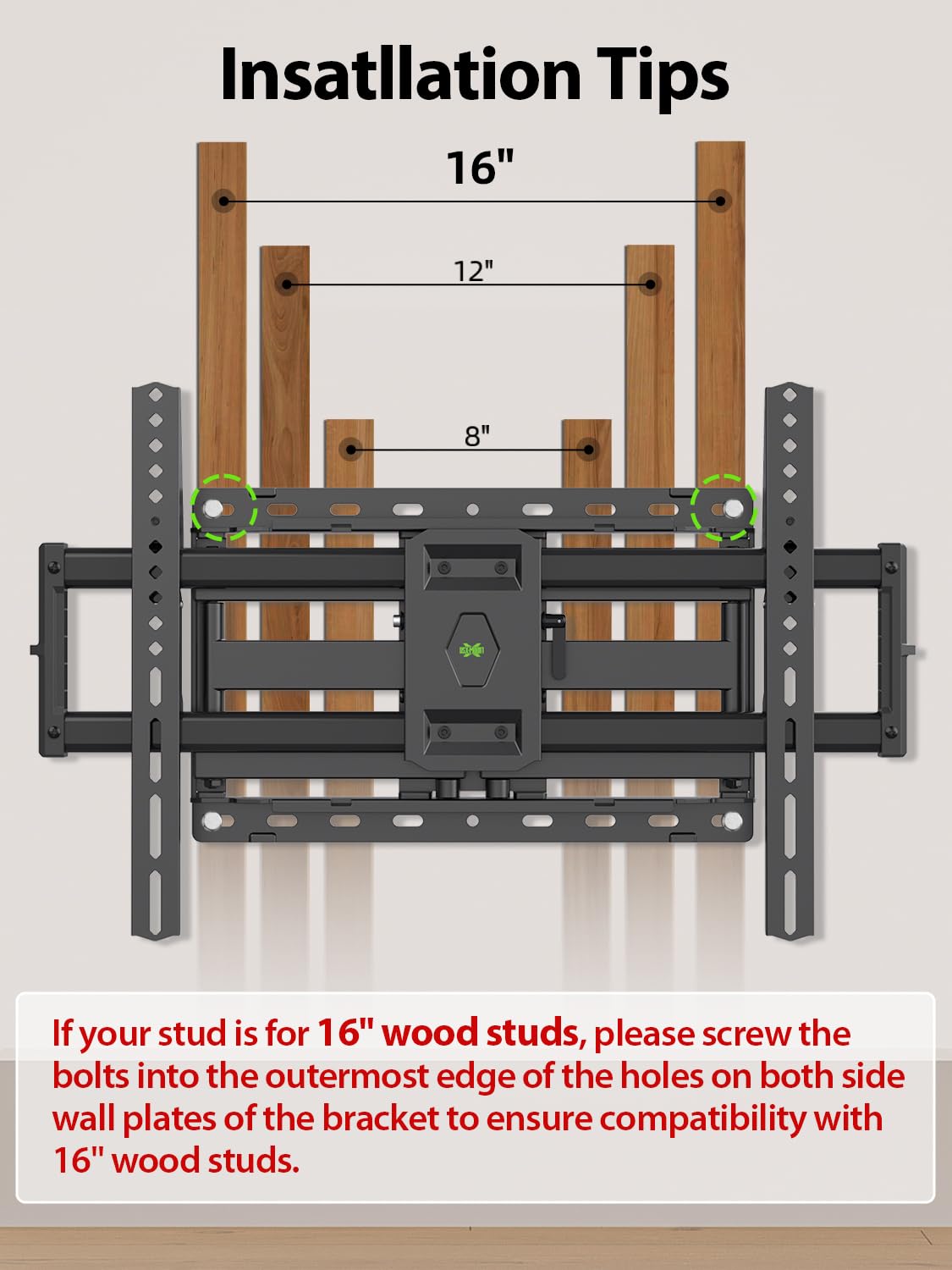 Full Motion TV Wall Mount for 42-90 inch Flat Screen D933