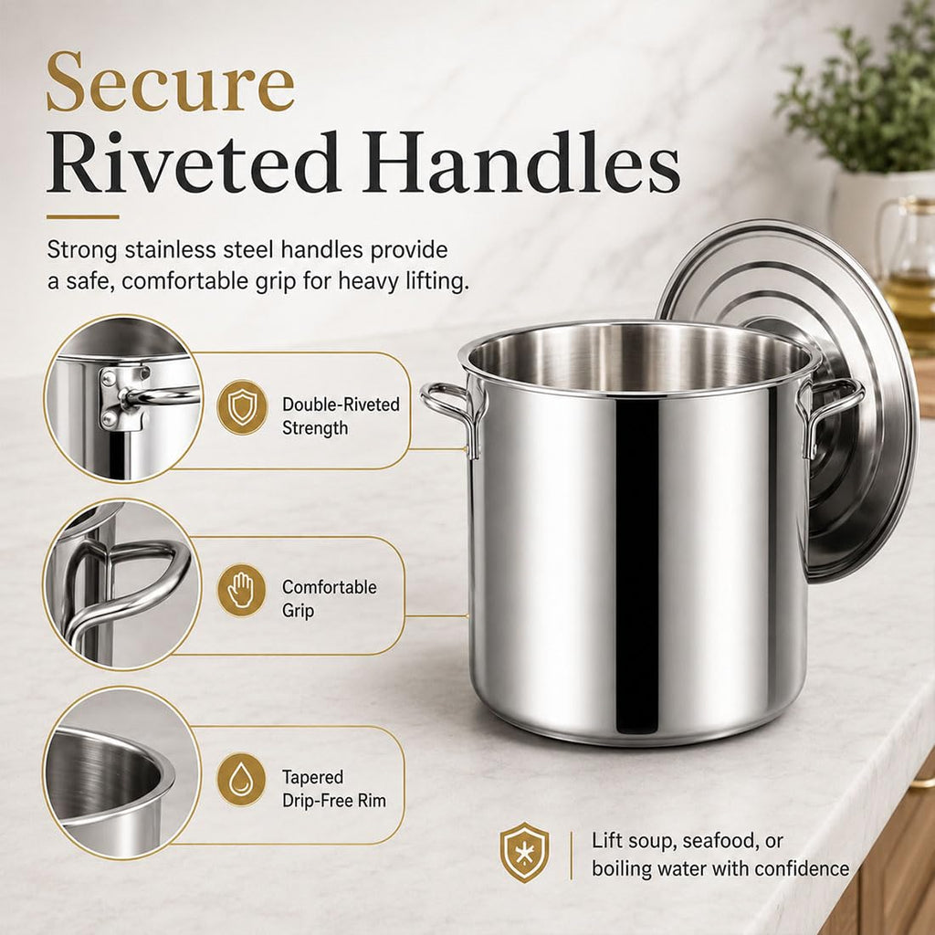 Heavy Duty Stainless Steel Stock Pot with Lid X38973