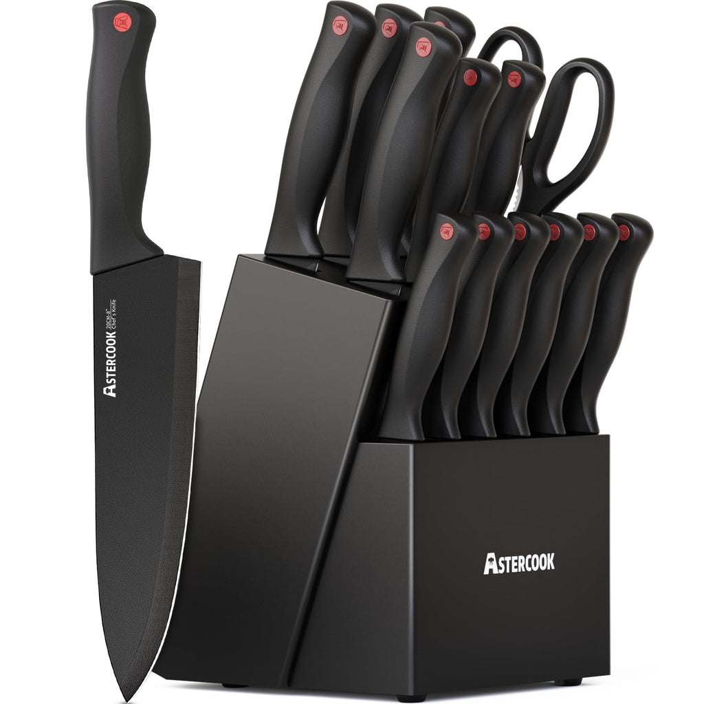 15 Pc German Knife Set with Block and Sharpener V5032