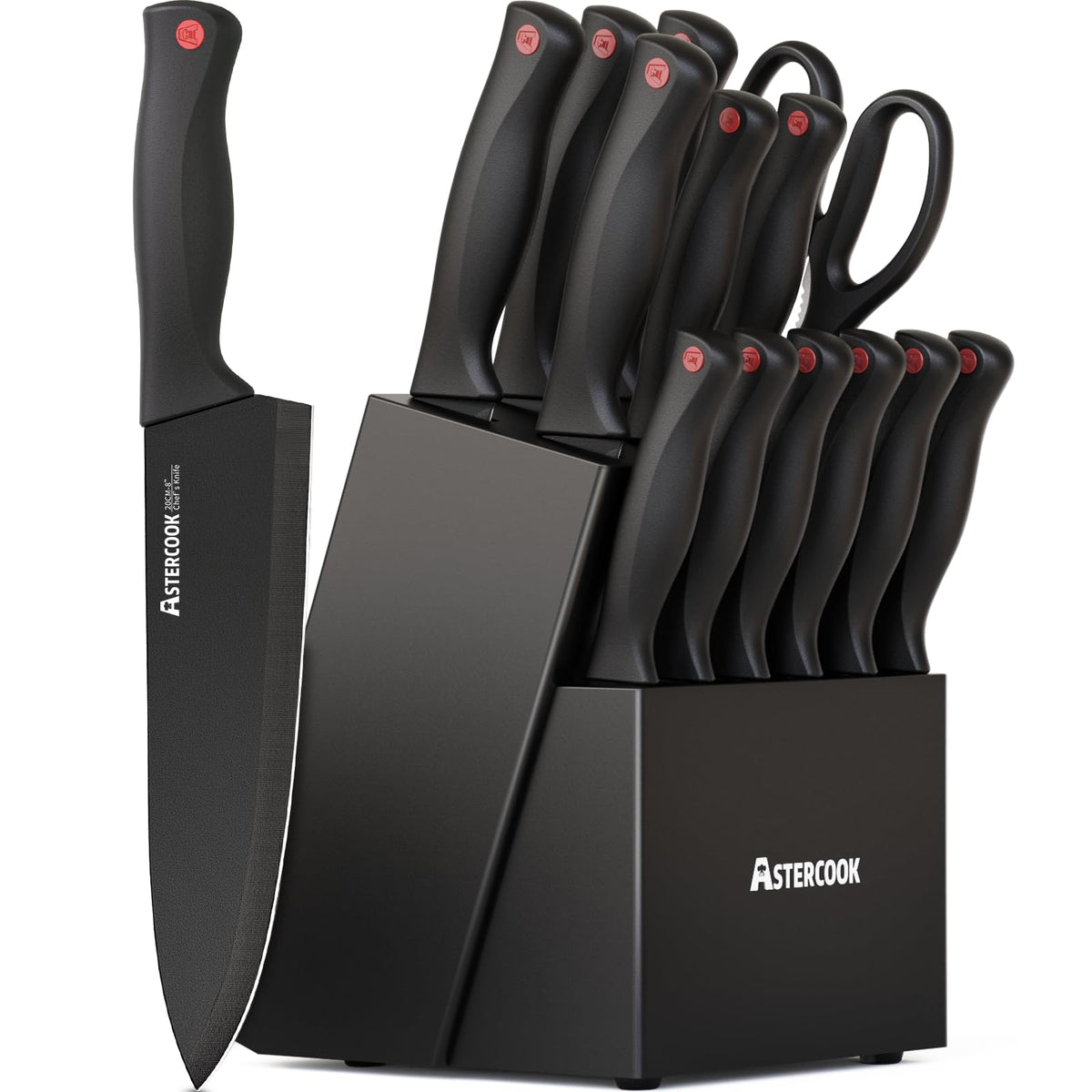 15 Pc German Knife Set with Block and Sharpener V5032