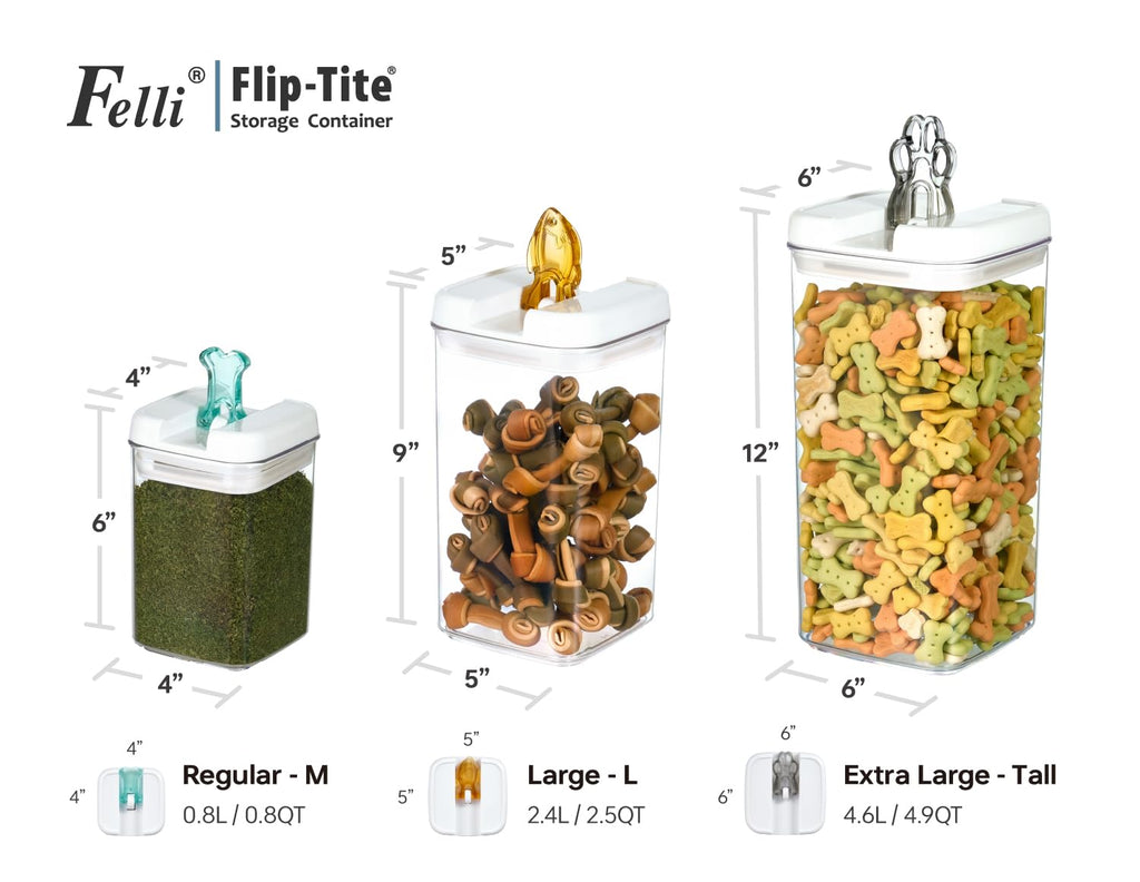 Airtight Pet Food Container with Flip Top Handles V928