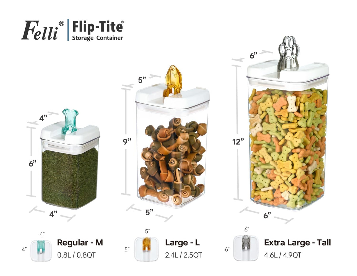 Airtight Pet Food Container with Flip Top Handles V928