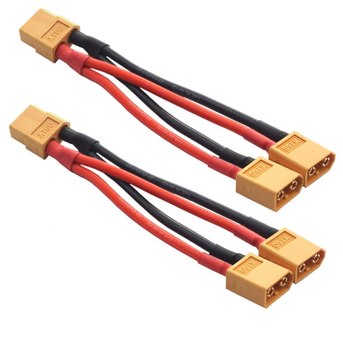 14AWG XT60 Parallel Battery Connector 2-Male to 1-Female Cable Splitter Harness Adapter M961
