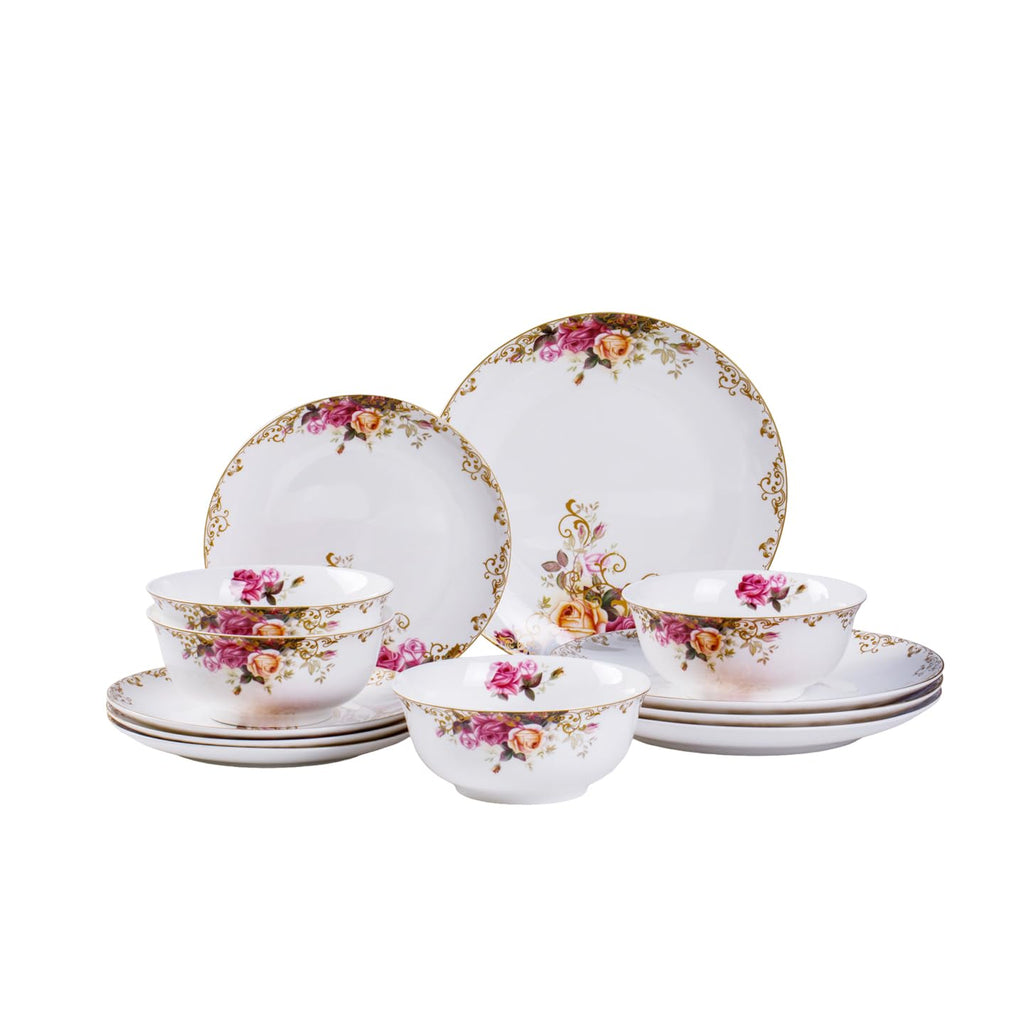 White 12 Piece Porcelain Dinnerware Set X9442