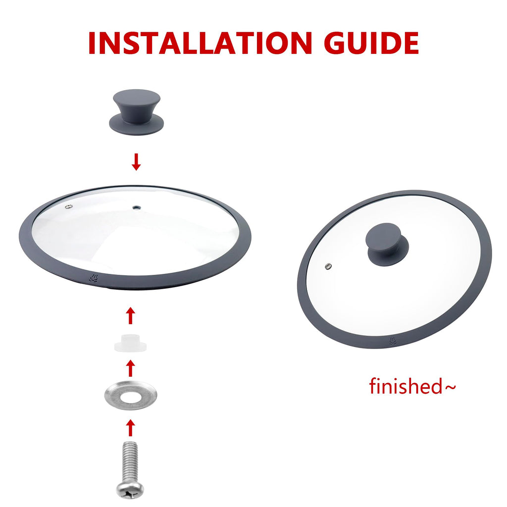 10.5" Round Tempered Glass Lid with Silicone Rim Z898883