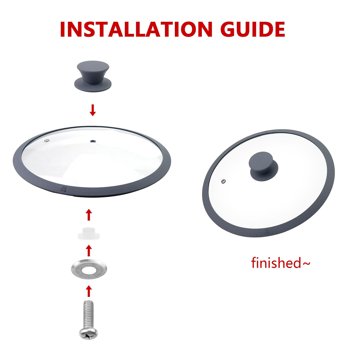 10.5" Round Tempered Glass Lid with Silicone Rim Z898883