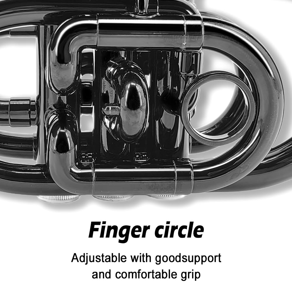 Bb Flat Pocket Trumpet with Cleaning Cloth, 7C Mouthpiece and Hard Case N96674