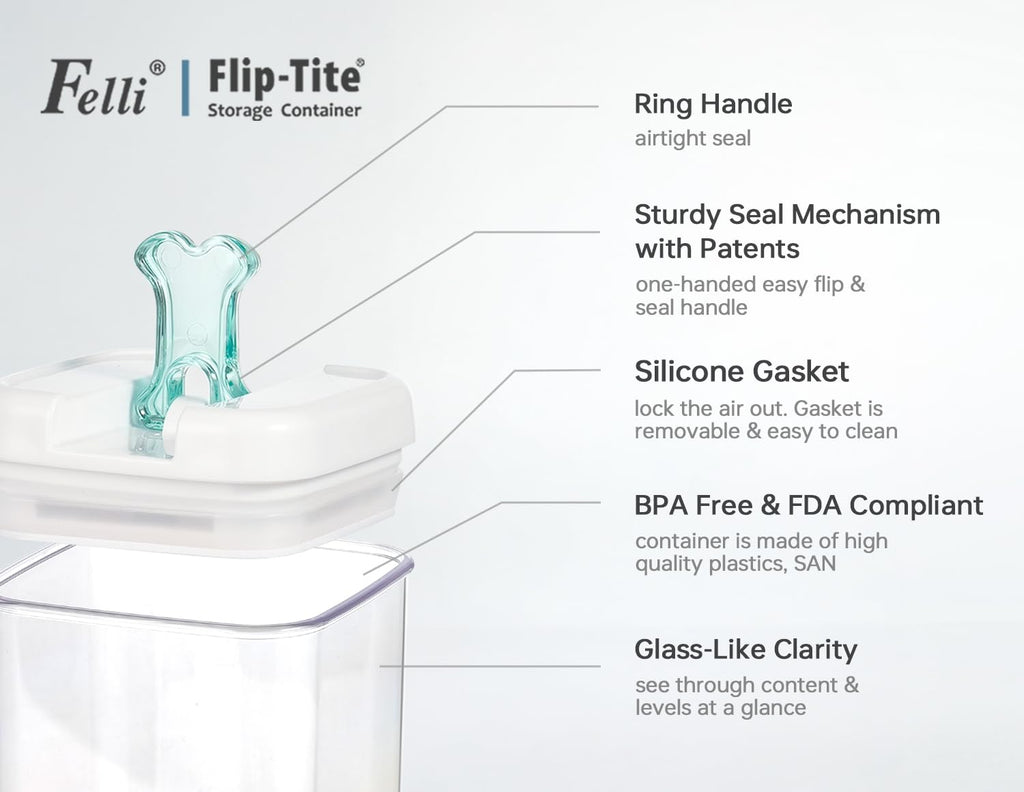 Airtight Pet Food Container with Flip Top Handles V928