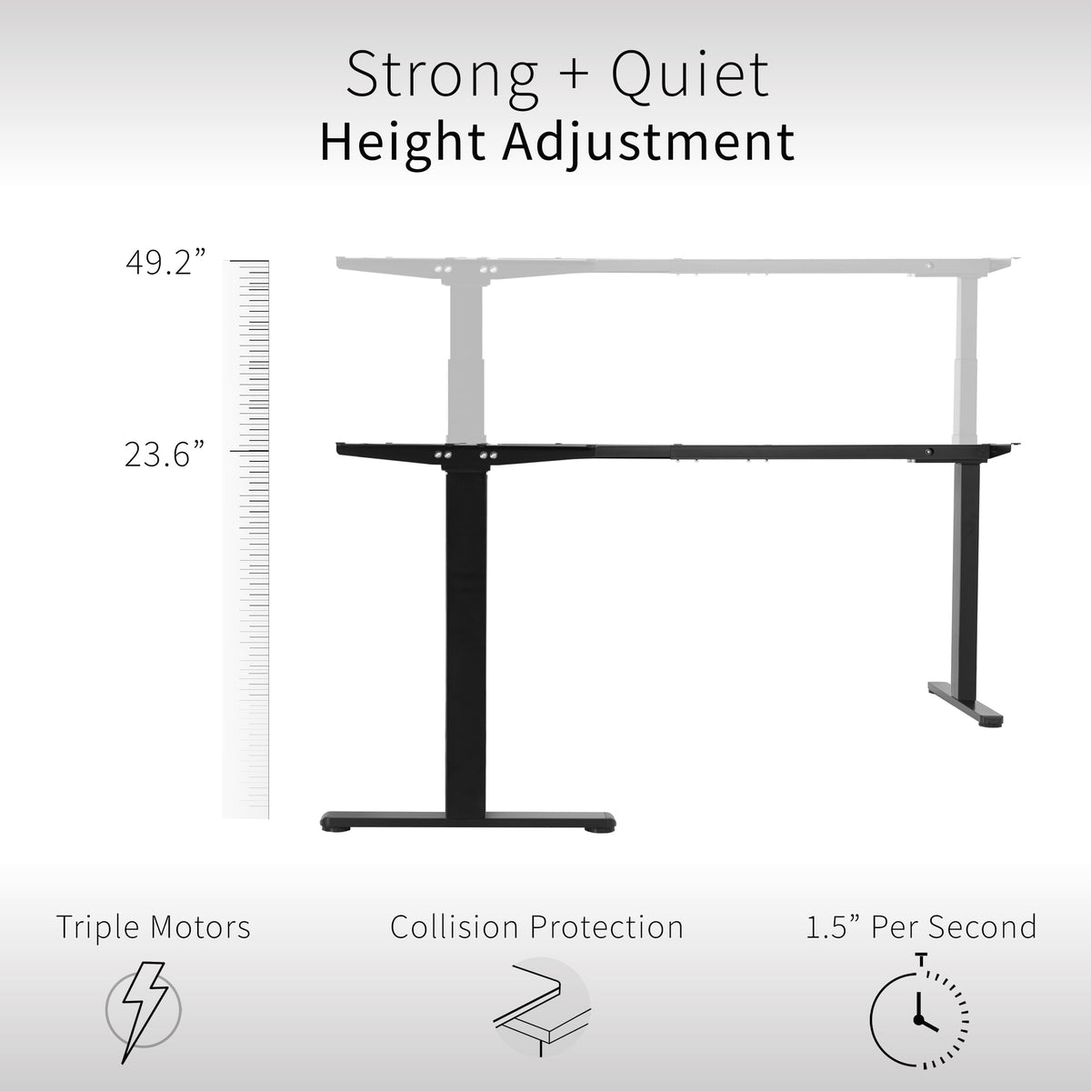 Black Electric Corner 3 Leg Standing Desk Frame K20216