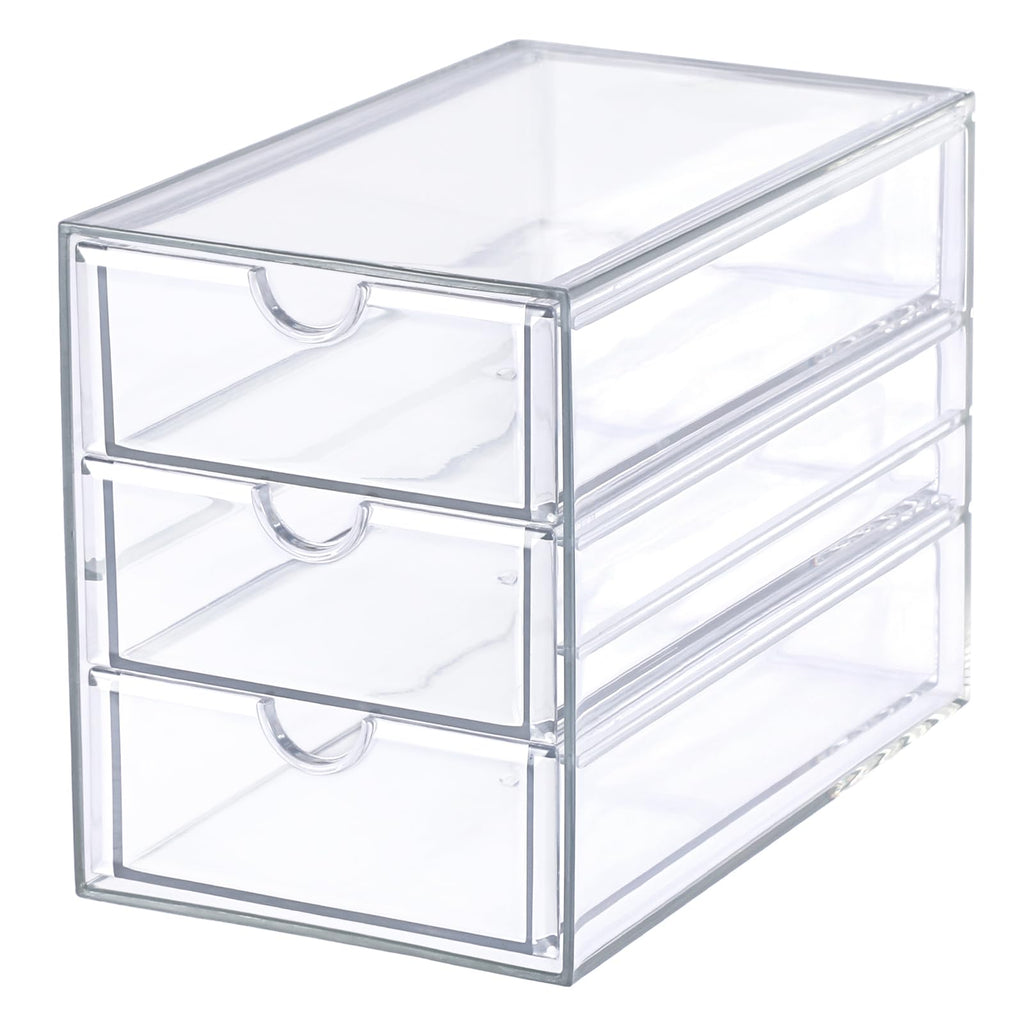 3 Drawer Clear Acrylic Desktop Organizer O6657