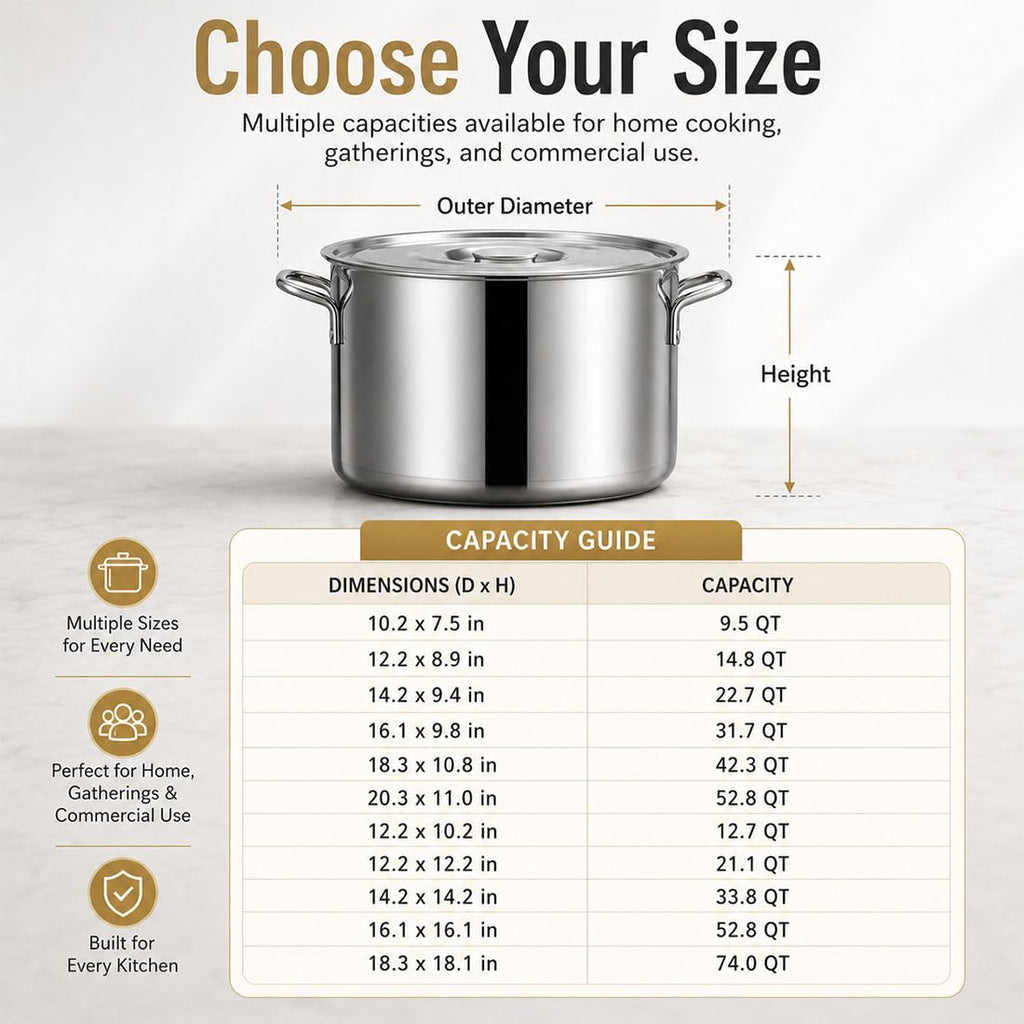 Heavy Duty Stainless Steel Stock Pot with Lid X38973