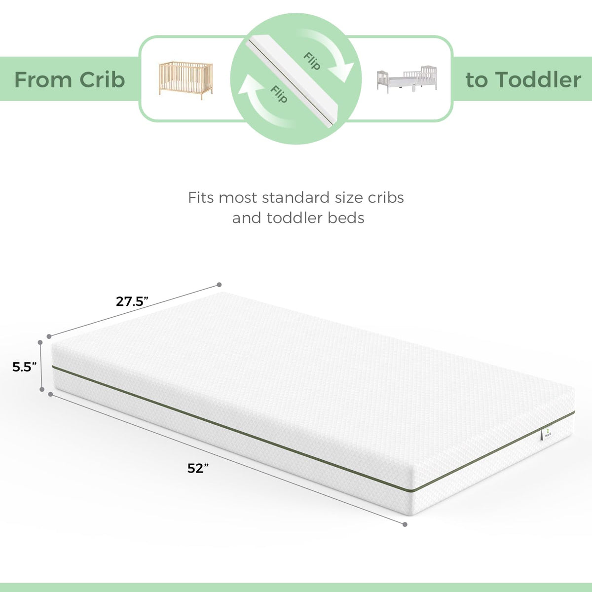 Dual-Sided Baby and Toddler Crib Mattress N568102