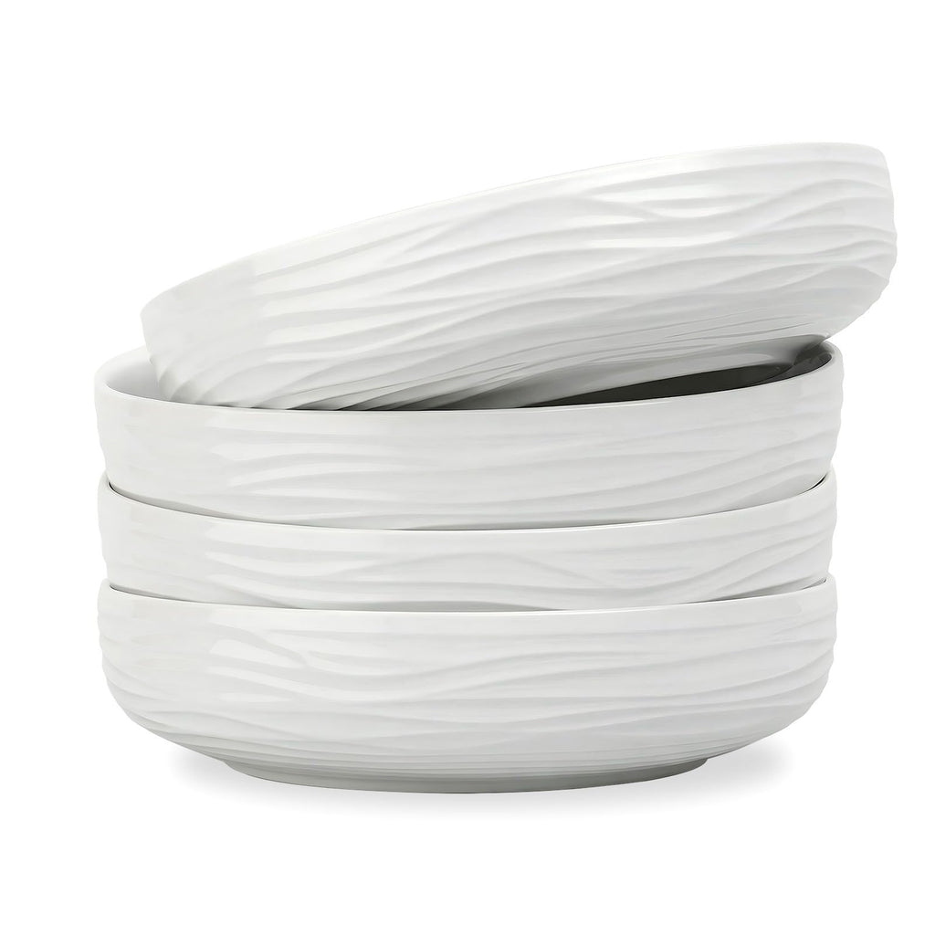 White Pasta Bowls Set of 4 U90857