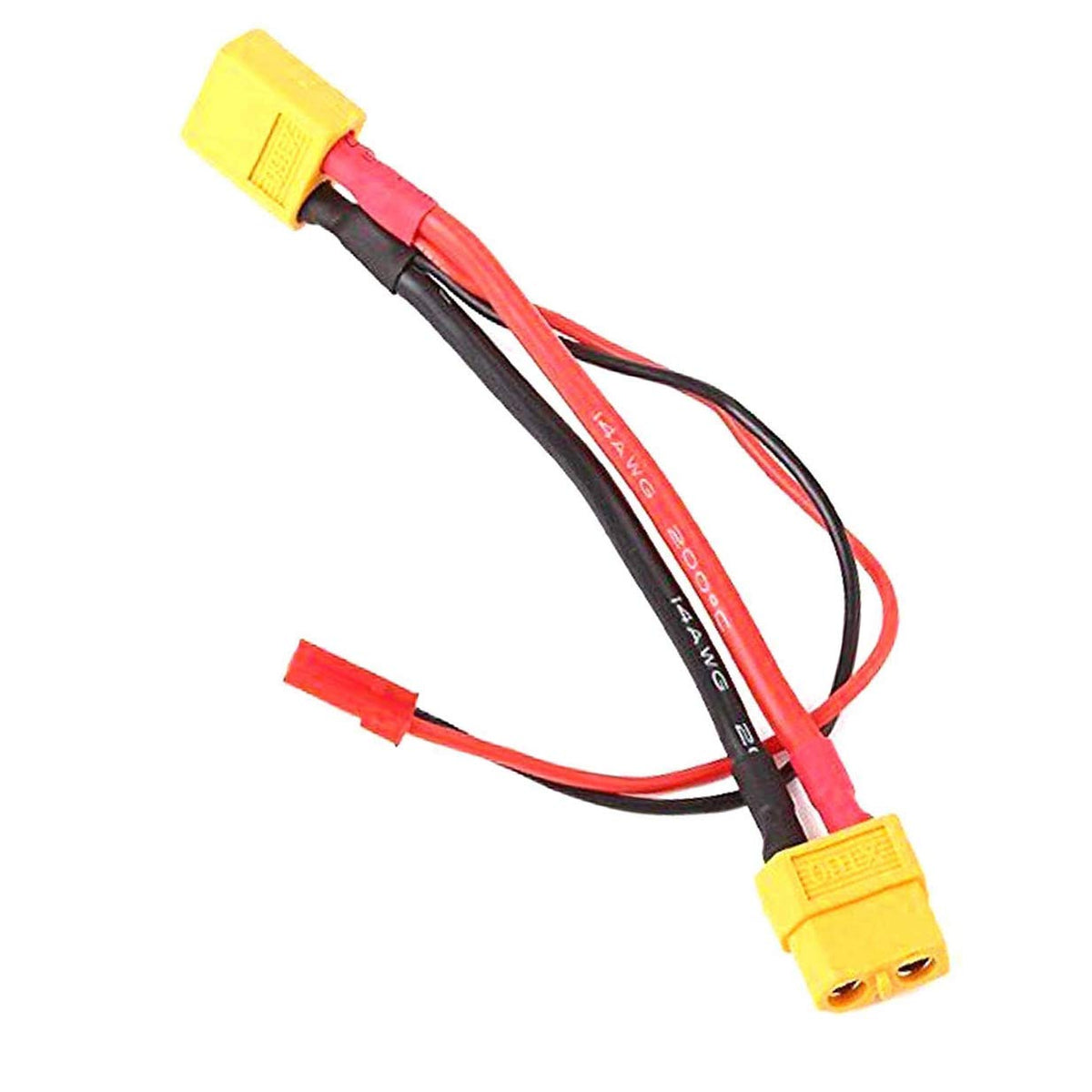 14AWG XT60 Parallel Battery Connector 2-Male to 1-Female Cable Splitter Harness Adapter M961
