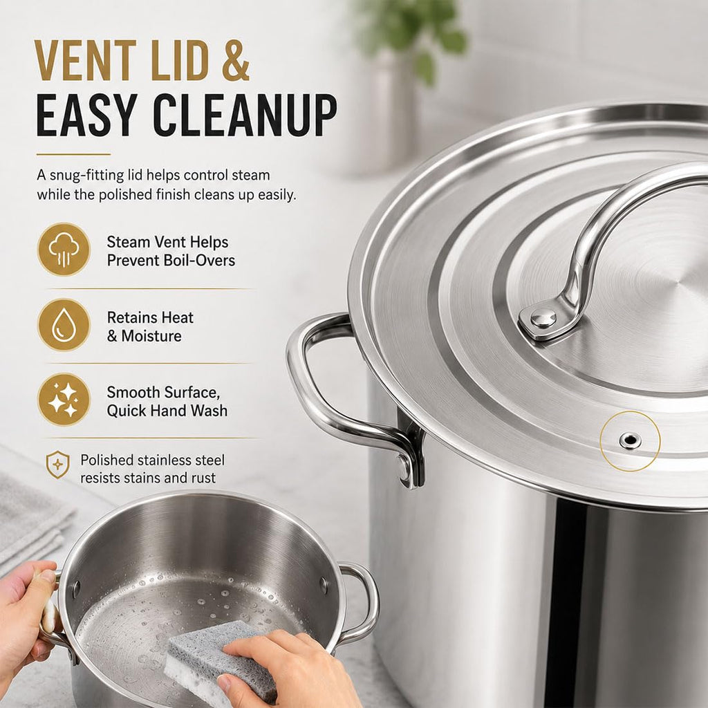 Heavy Duty Stainless Steel Stock Pot with Lid X38973