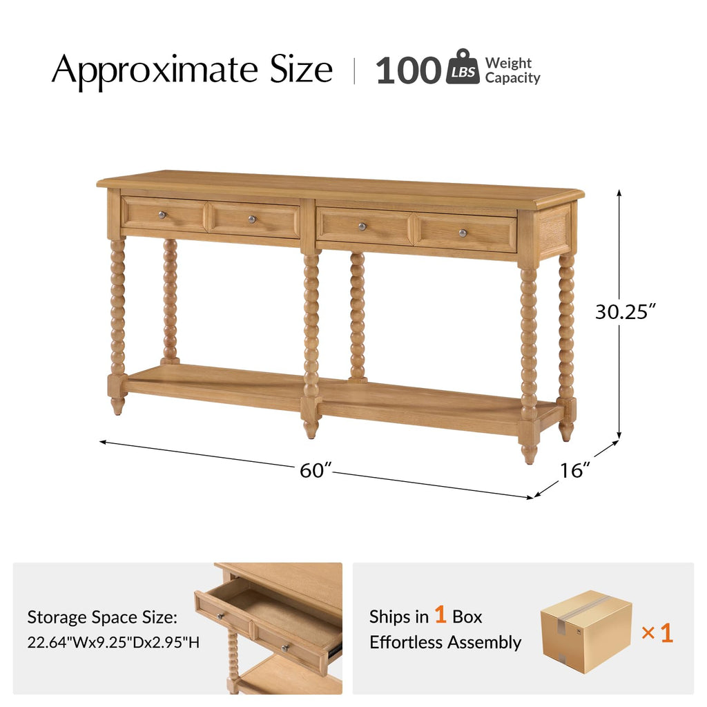 2-Drawer Oak Console Table G15318