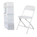 10 Pack White Folding Chairs 350LBS Capacity Steel B997973