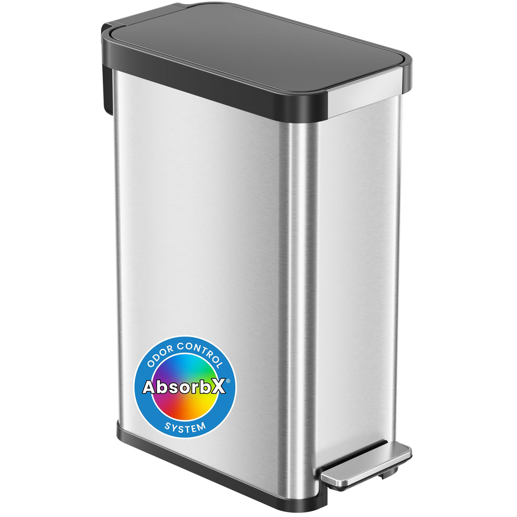 13.2 Gal / 50L Slim Step Pedal Kitchen Trash Can J2008
