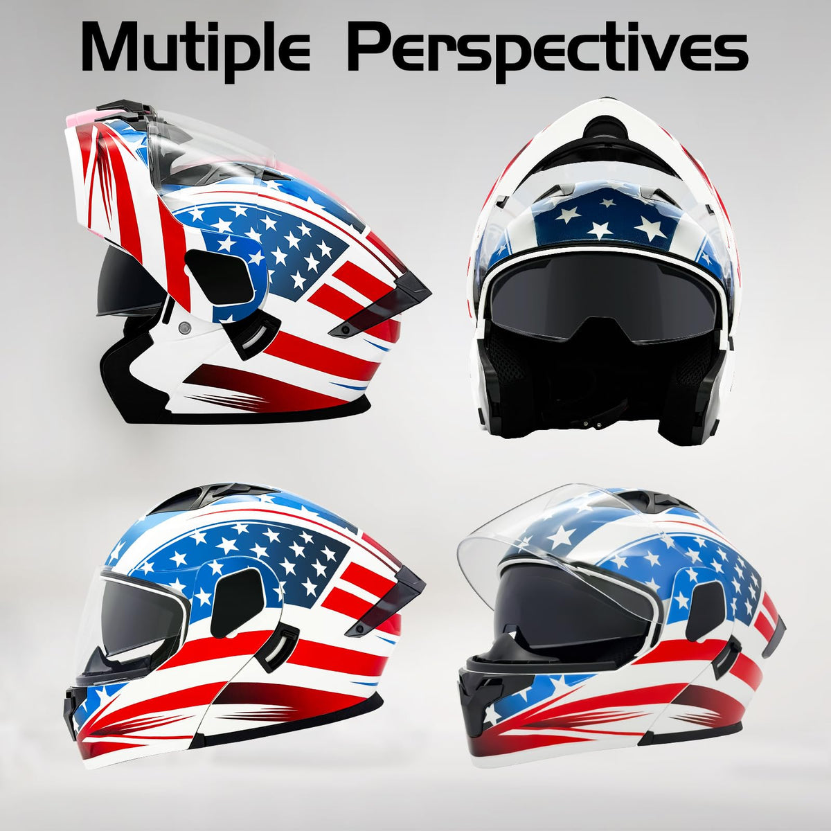 DOT Approved Dual Visor Full Face Motorcycle Helmet C5317