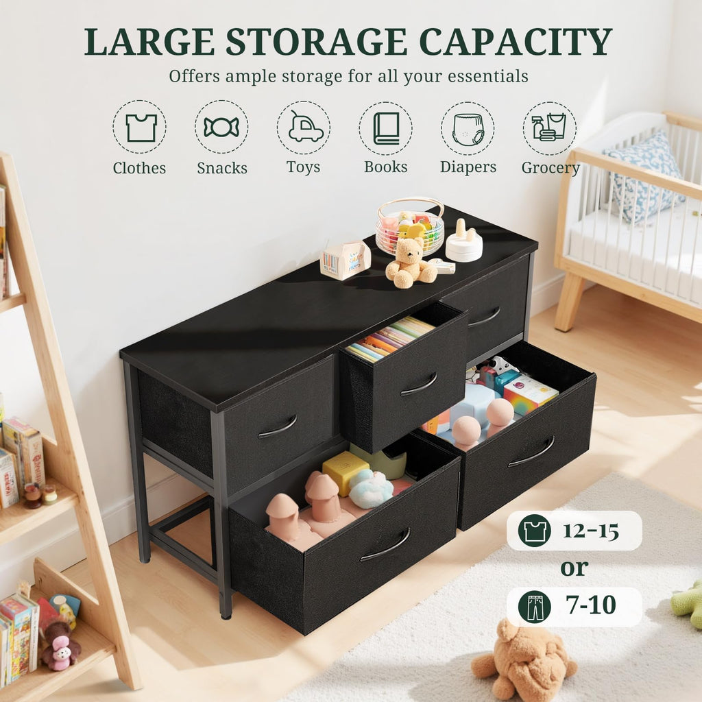 5 Drawer Fabric Dresser C966