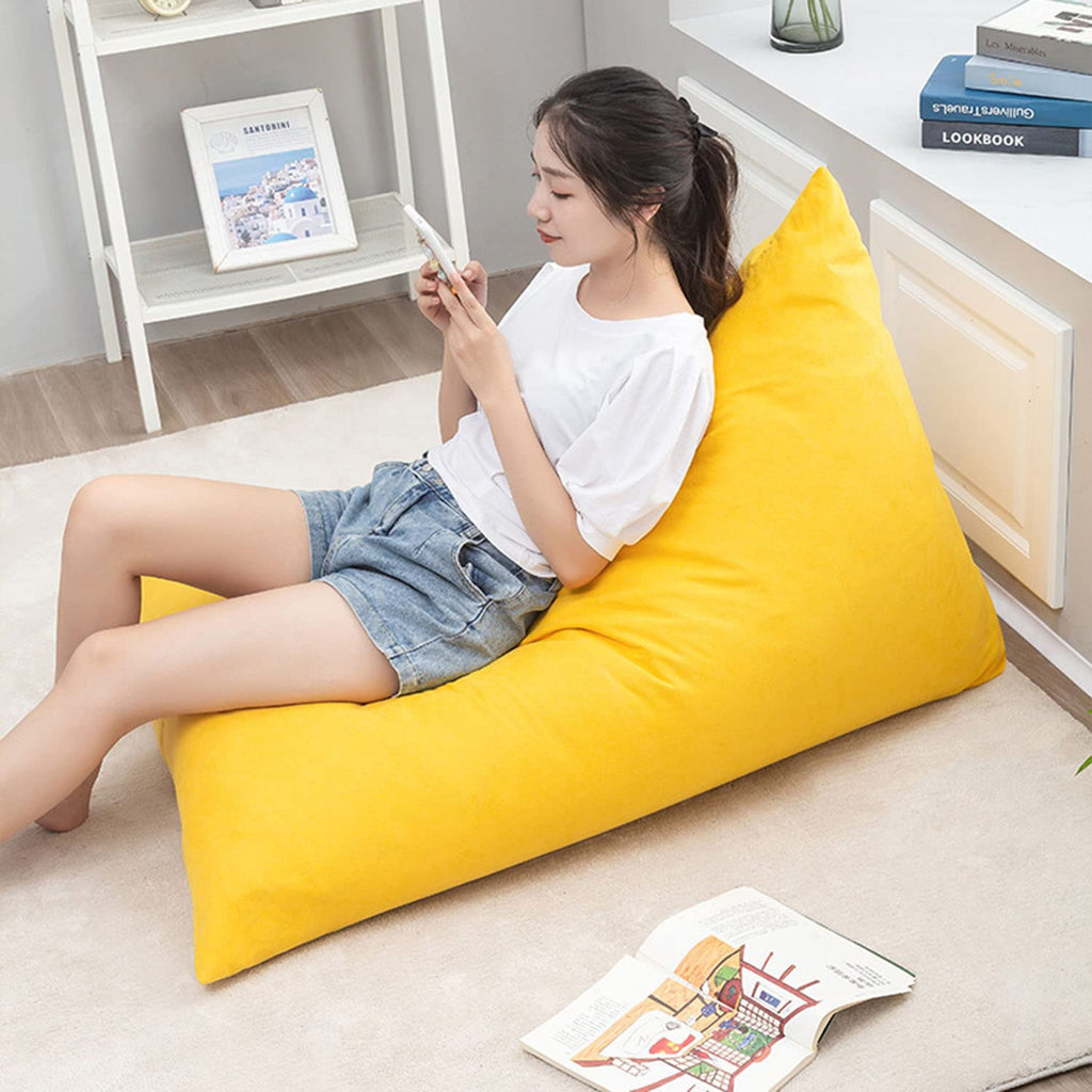 Yellow Beanbag Stuffed Animal Storage Chair Cover B41942