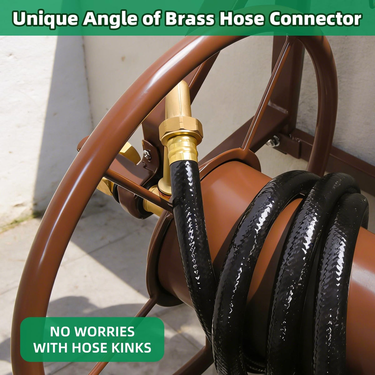 Wall Mount Metal Garden Hose Reel Holds 155ft 5/8" Hose Y95575