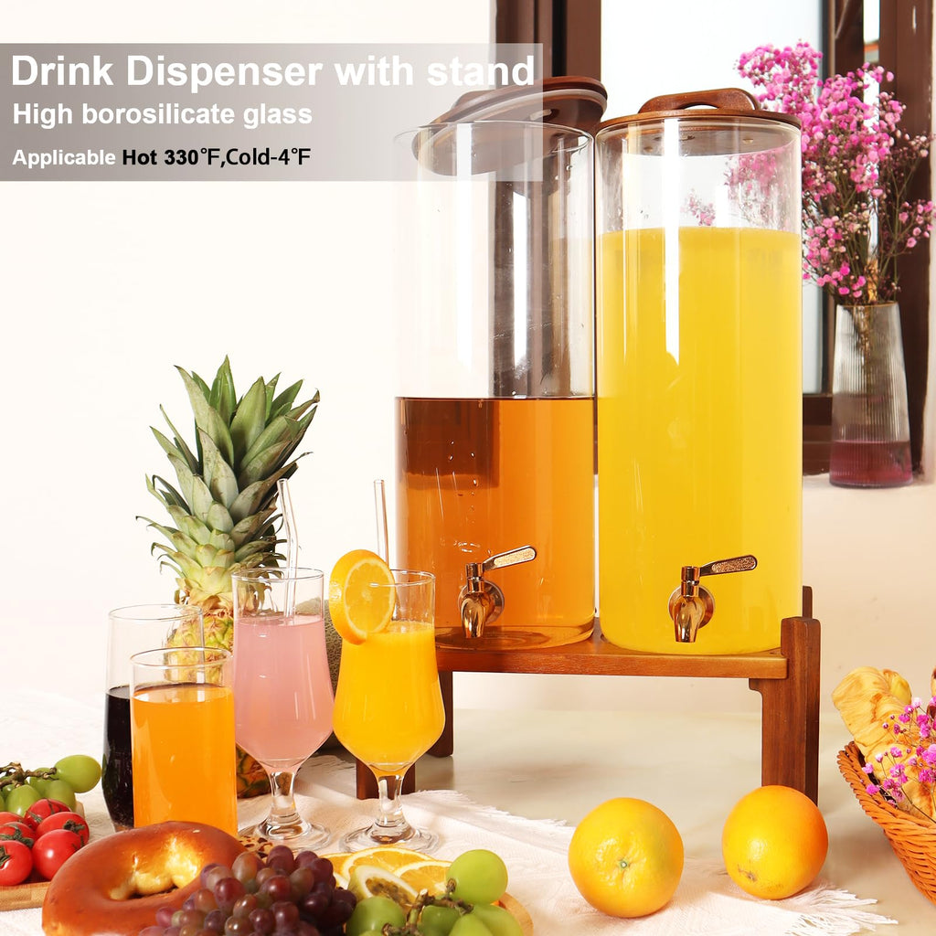 2.2 Gallon Glass Drink Dispenser with Stand V2521