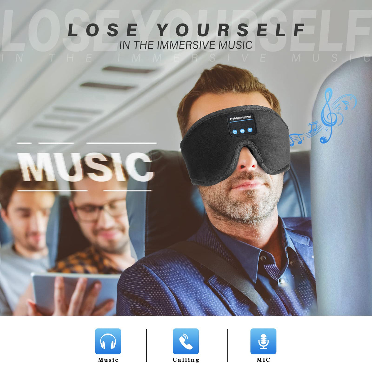 Bluetooth 5.0 Wireless 3D Eye Mask Sleep Headphones I64575